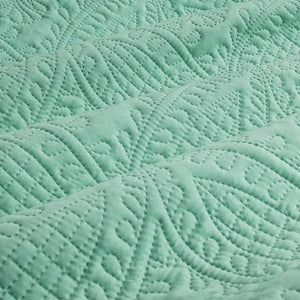 Ardor Chateau Aqua Green Embossed Quilt Cover Set | Queen
