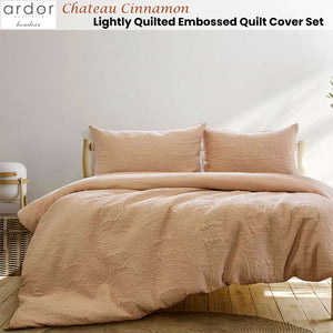 Ardor Chateau Cinnamon Embossed Quilt Cover Set | King