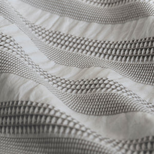 Ardor Cove Charcoal Seersucker Waffle Quilt Cover Set | Queen