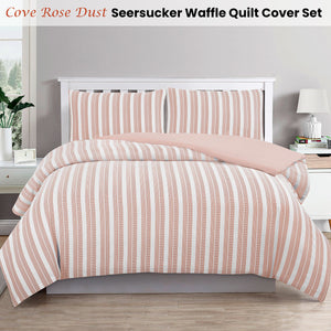 Ardor Cove Rose Dust Seersucker Waffle Quilt Cover Set | King