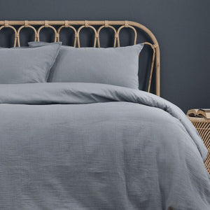 Ardor Earth Grey Cotton Gauze Quilt Cover Set | King
