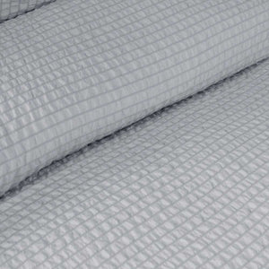 Ardor Ingrid Silver Seersucker Stripe Quilt Cover Set | King