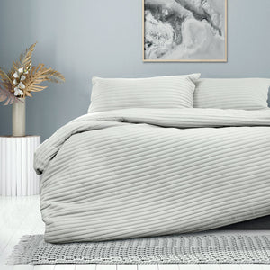Ardor London Silver Embossed Quilt Cover Set | Queen