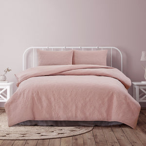 Ardor Lottie Blush Pinsonic Embossed Quilt Cover Set | Queen