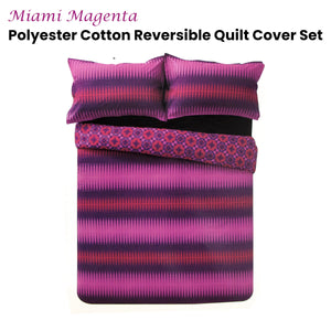 Apartmento Miami Magenta Reversible Polyester Cotton Quilt Cover Set | King