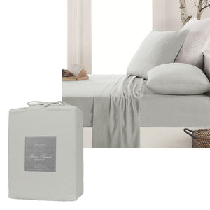 Ardor Micro Flannel Sheet Set | Silver | Mega Queen