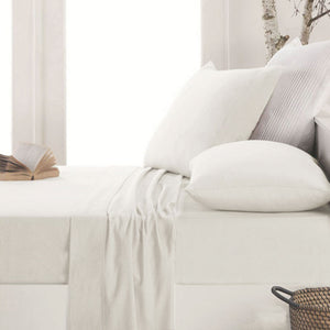 Apartmento Easy-care Micro Flannelette Sheet Set | Snow | King Single