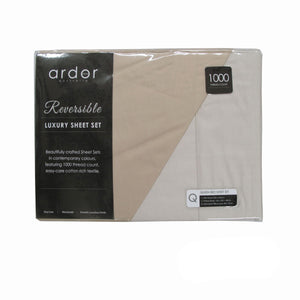 Ardor 1000TC Cotton Rich Reversible Sheet Set | Taupe | King