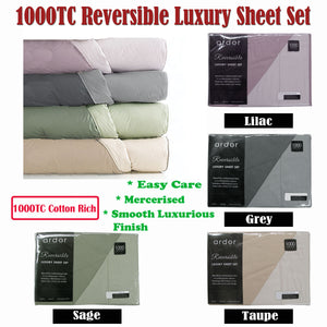 Ardor 1000TC Cotton Rich Reversible Sheet Set | Taupe | King