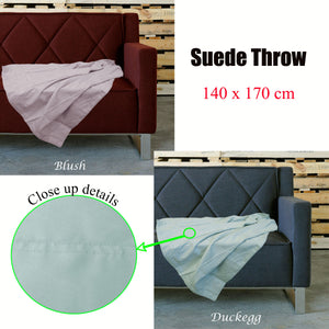 Retro Home Portsea Faux Suede Throw | 140x170 cm | Blush