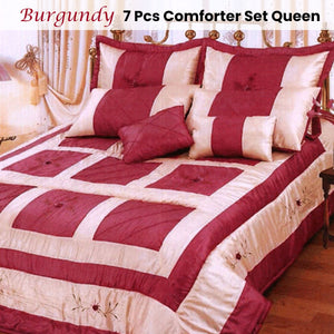 Ramesses Burgundy Comforter Set | 7 Pcs | Queen