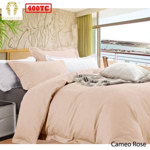 Ramesses Bamboo Cotton Quilt Cover Set | Cameo Rose | Queen