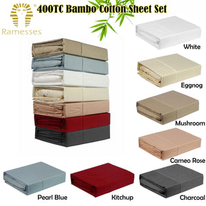 Ramesses 400TC Bamboo/Cotton Sheet Set | White | Queen