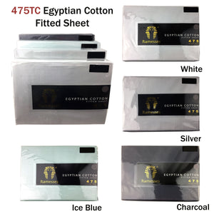 Ramesses 475TC Egyptian Cotton Fitted Sheet | Queen | Silver