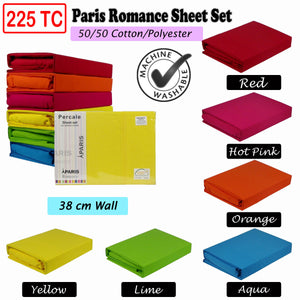 225TC Paris Romance Sheet Set | Red | Double