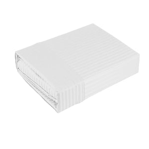 Ramesses 1000TC American Pima Cotton Narrow Stripe Sheet Set | White | Queen