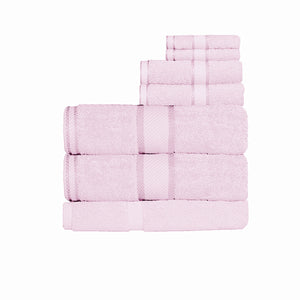Kingtex 550gsm Cotton 7 Pce Bath Sheet Set | Baby Pink