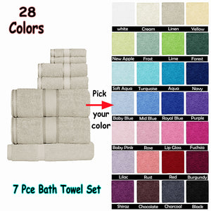 Kingtex 550gsm Cotton 7 Pce Towel Set | Rose