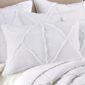 Jenny Mclean | Bobby Ruffle White | 3 Piece Coverlet Set | King