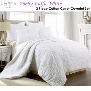 Jenny Mclean Bobby Ruffle White 3 Piece Coverlet Set | Super King