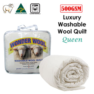 Washable Wool Quilt | 500GSM | Queen