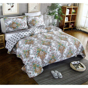 Lightly Quilted Coverlet Set | 100% Cotton | Abigail | Queen