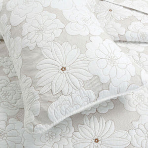 Lightly Quilted Coverlet Set | Cotton Rich | Floriade White | King
