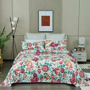Lightly Quilted Coverlet Set | 100% Cotton | Tongan | Queen | 230 x 250 cm
