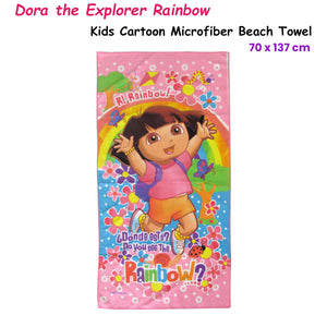Bloomington | Dora the Explorer Rainbow Kids Cartoon Printed Microfiber Beach Towel | 70 x 137 cm