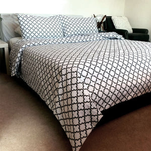 Mia White 100% Cotton Quilt Cover Set | Queen