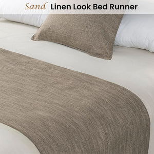 Jason Linen Look Sand Bed Runner | Single/King Single