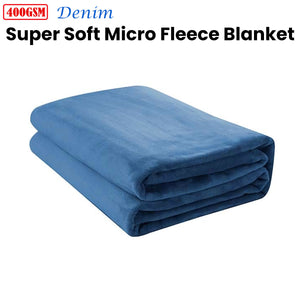 Jason 400GSM Super Soft Micro Fleece Blanket | Denim | Double