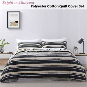 Jason Brighton Charcoal Quilt Cover Set | Double