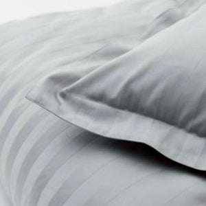 Jason Silver Satin Stripe Tailored Quilt Cover Set | King