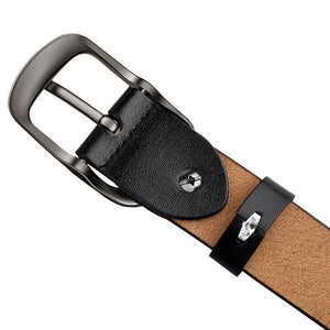 Genuine Leather 110-120CM Women's Belt | Pin Buckle Top Layer Cow Leather (Brown)