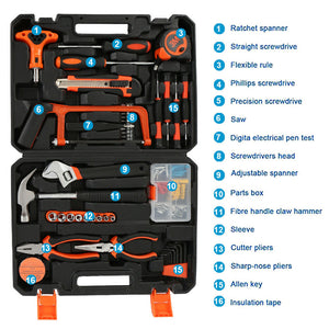 Household Hand Tool Set | 82-Piece | Home Office & Car Repair Kit
