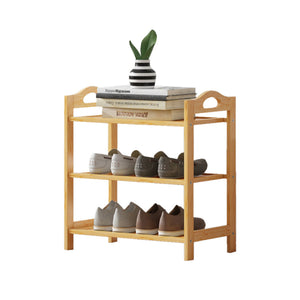 Multi-layer Bamboo Shoe Rack Storage Organizer | Wooden Flower Stand Shelf (4 Layers)