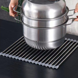 Kitchen Roll-Up Dish Drying Rack | Foldable Drainer Over Sink 304 Stainless Steel (Medium: 4730cm)