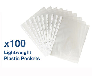 100-Pack A4 Sheet Protectors | Plastic Pockets | Clear Reinforced Folders | Bulk Lot