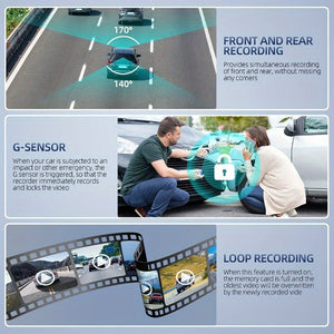 4K Front and Rear Dual Dash Cam | WiFi GPS Car Camera | 64GB SD Card