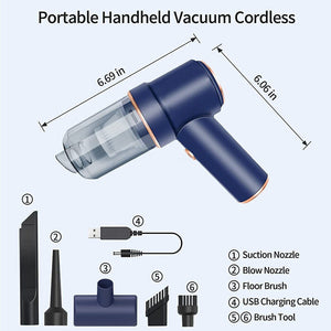 Portable Vacuum Cleaner | Car Air Duster | Handheld Cordless | Home & Car Dust Blower