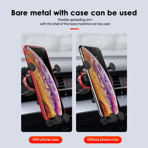 Car Phone Holder | Dark Grey | Metal Gravity 360° Rotation Ball | Universal Air Vent Mount Stand