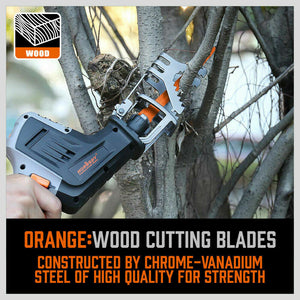 Reciprocating Saw Blade Set | 34-Piece | Wood & Metal Cutting Blades | Storage Pouch Included