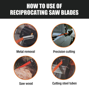 Reciprocating Saw Blades Set | 10-Piece | Wood & Metal Timber Demolition Cutting Tool