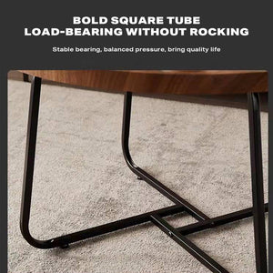 Removable Set of 2 Round Coffee Tables | Walnut Nesting Side End Table