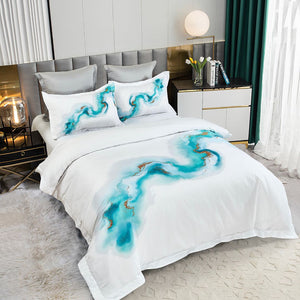 Ocean Marble Quilt Cover Set | King Size