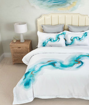 Ocean Marble Quilt Cover Set | King Size
