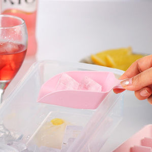 55 Grids Ice Cube Tray Mould | With Lid & Storage Box | Scoop Set | Maker Ice Cube | Blue