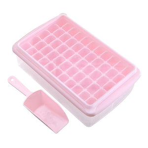 55 Grids Ice Cube Tray Mould | With Lid & Storage Box | Scoop Set | Maker Ice Cube | Blue