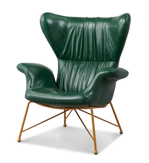 Vintage Butterfly Armchair with Gold Steel Legs | Green